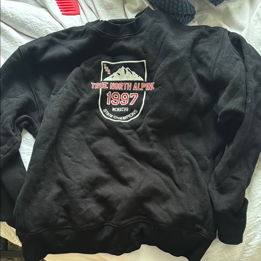 Black TNA aritiza sweat fleece sweatshirt